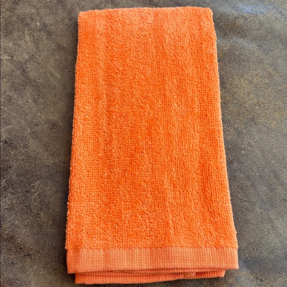 Beach House Home condo embroidered hand towel kitchen bathroom starfish orange